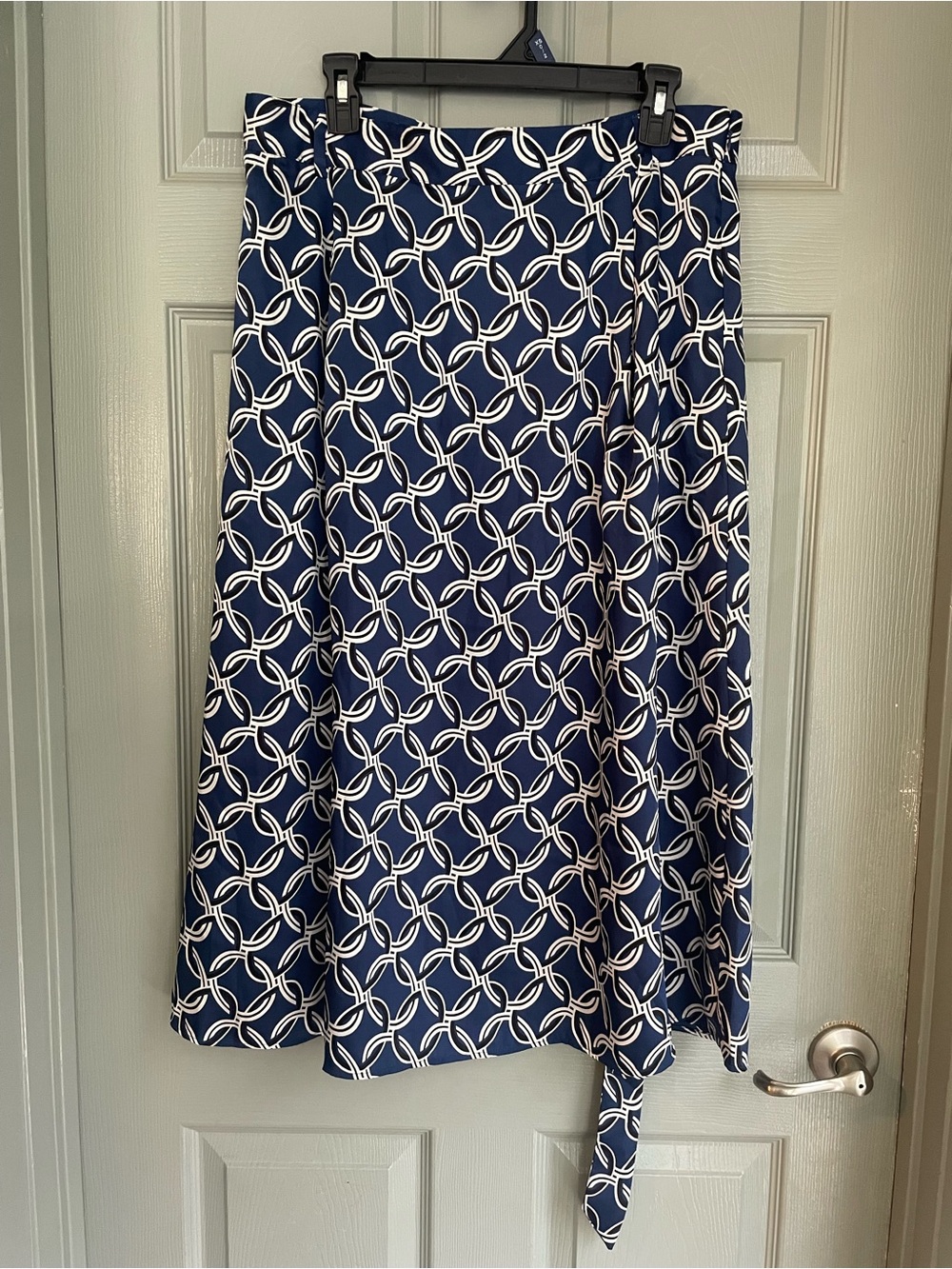 NWT Ann Taylor Navy and White Patterned A-Line Skirt Curvy Plus Size 14